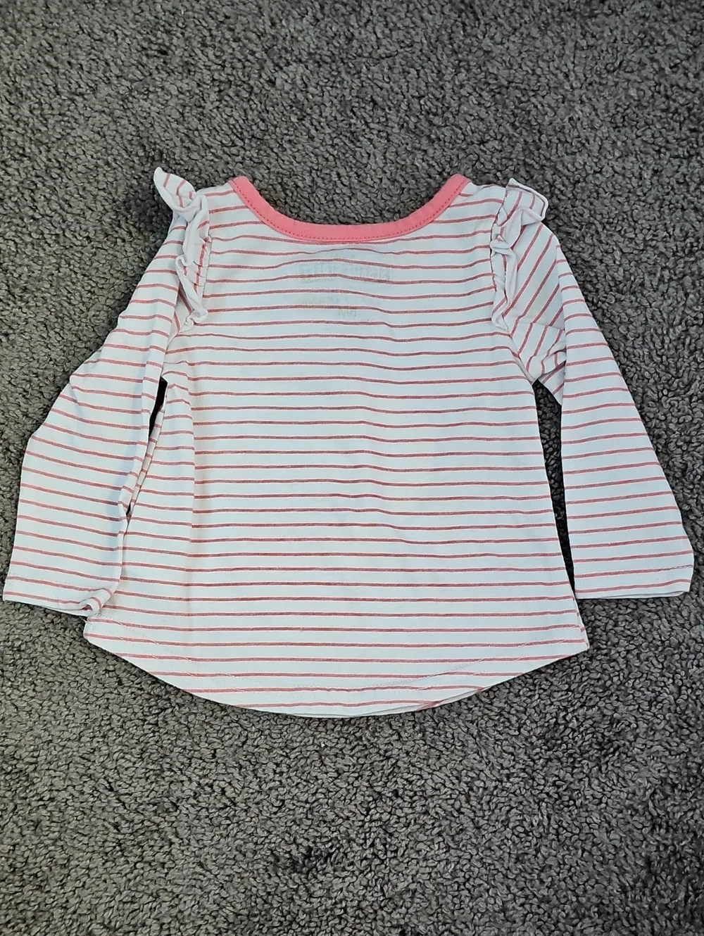 Sesame Street Baby Set Sz 6 Month Pink & White Long Sleeve Ruffle Shirt & Pants